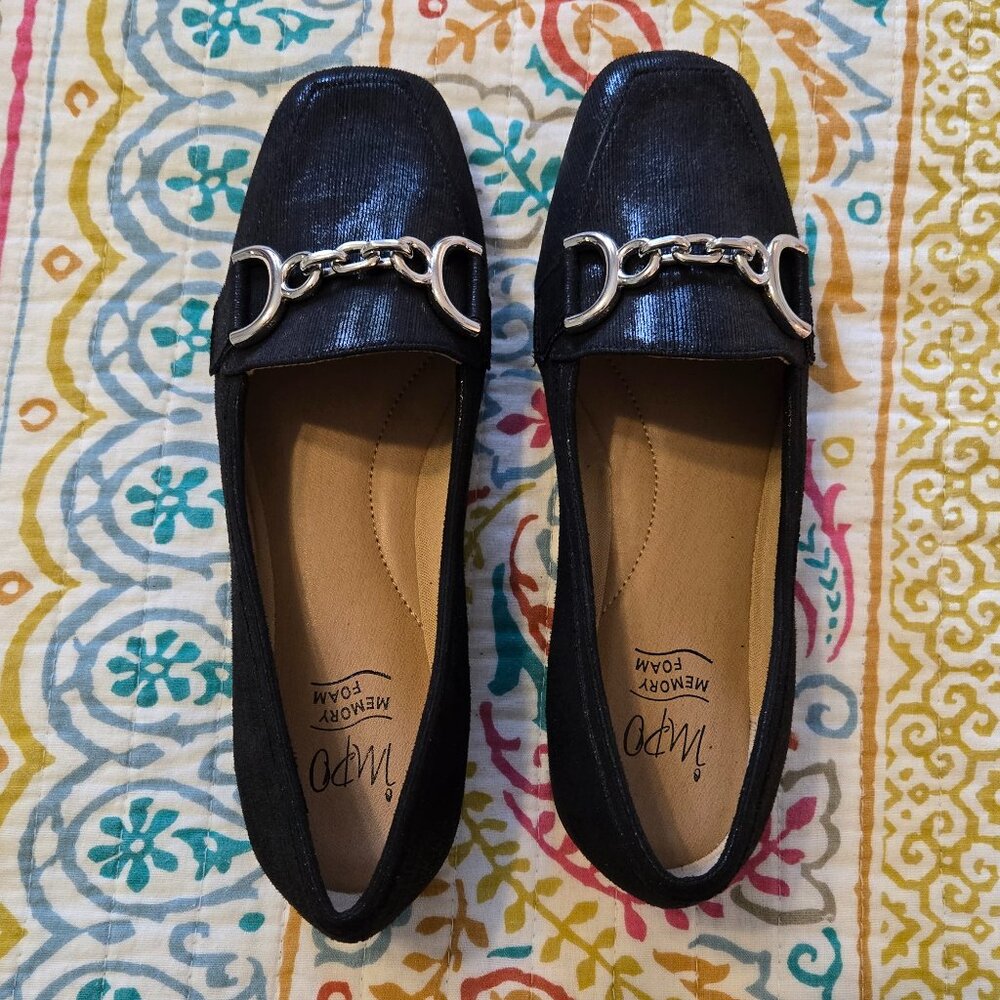 IMPO Dressy Loafers Black with Silver - 6M - NWOT